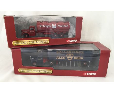 Corgi 1:50 scale Mobilgas tanker and Ballantine's articulated lorry.  