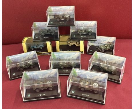 11 boxed cararama Jeeps approx 1/72 scale.  