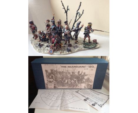 All The Queen's Men lead soldier diorama, 'The Rearguard -1812'. Limited Edition 20 piece diorama of French Napoleonic reargu