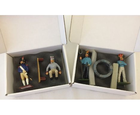 Errol John Studios - 2 sets of boxed lead soldiers. 2 French Napoleonic vignettes, each comprising of 3 pieces. 1) 2 figures 