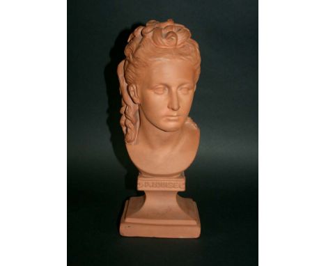 TERRACOTTA BUST OF PRINCESS LOUISE - WATCOMBE POTTERY an interesting terracotta bust of Princess Louise (Daughter of Queen Vi