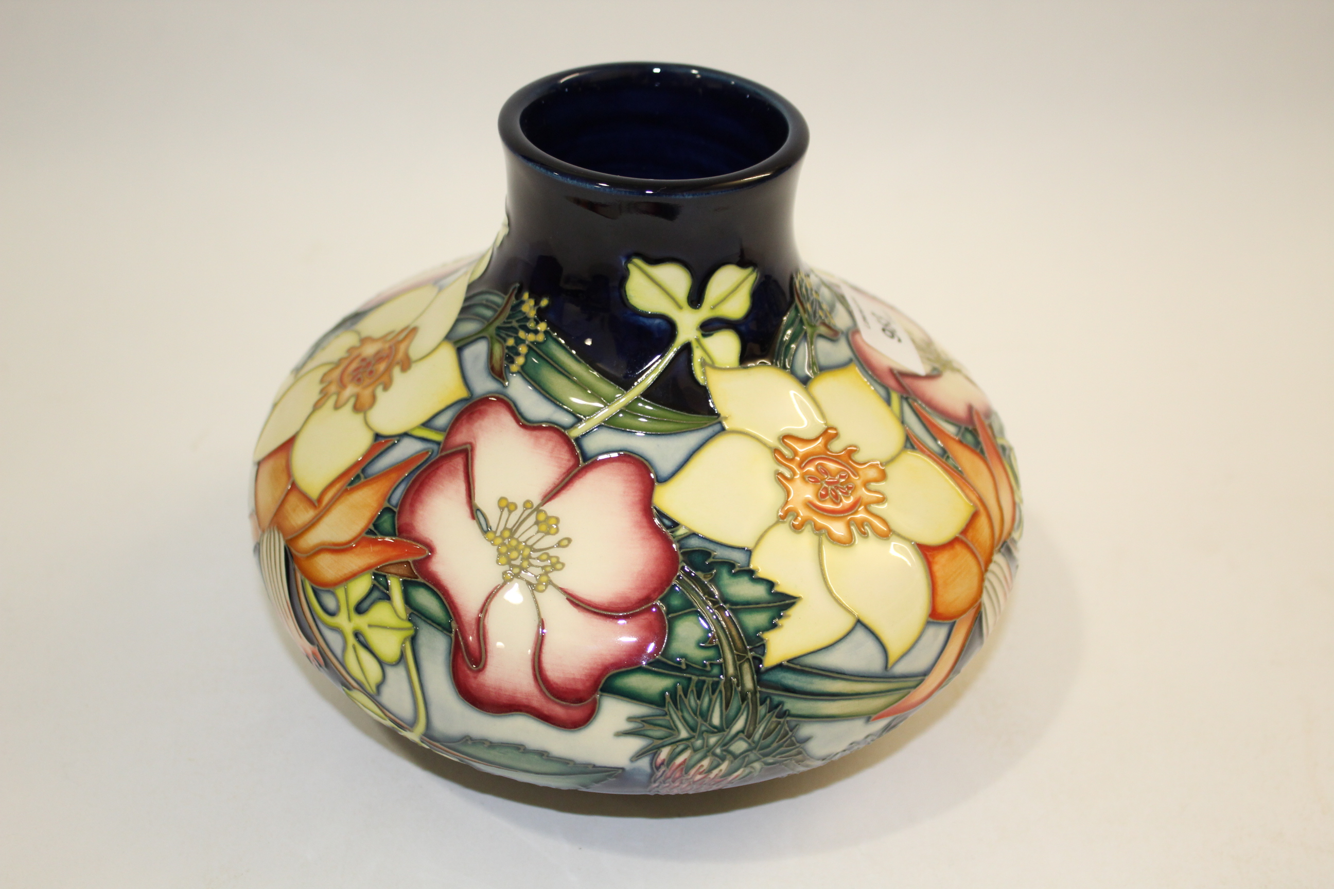 MOORCROFT VASE GOLDEN JUBILEE a modern squat Moorcroft vase Golden Jubilee, designed in 2001 fo