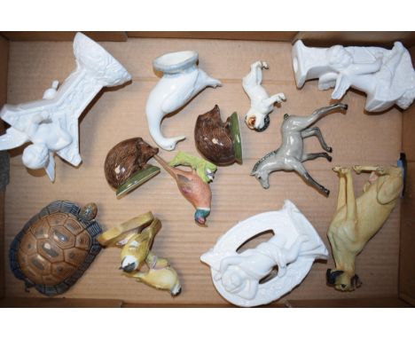 Pottery to include a Royal Worcester pair of Coal Tits, an Aynsley Pheasant, a Wade Tortoise trinket, and others (Qty). Some 