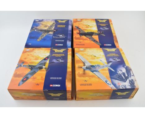 Corgi The Aviation Archive WW2 Battle of Britain Flying Aces Spitfire Messersmitt Bf 109 Mustang P51 Hurricane Boxed Die Cast