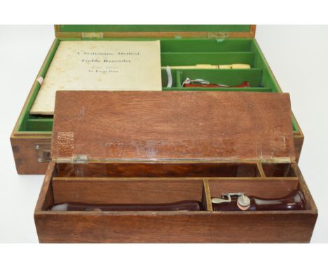 A collection of 'Recorders' in a carry case to include wood and plastic examples by 'Hohner' and 'Schott's'. In Treble, Tenor