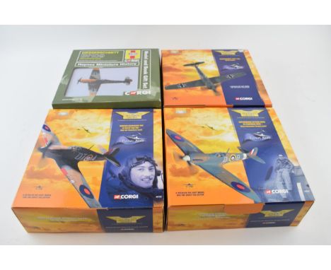 Corgi Aviation Archive Flying Aces Haynes Miniature History Die Cast Model WW2 Aircraft Spitfire Messersmitt Hurricane (4) Bo
