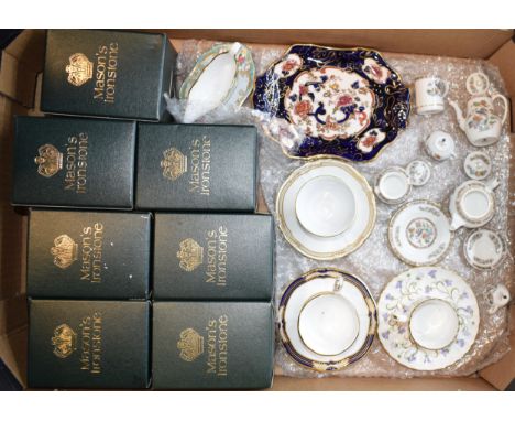 A collection of miniature tea and dinnerware to include Wedgwood Kutani Crane, Spode Mason's Royal Mandalay, Boxed Mason's Ma