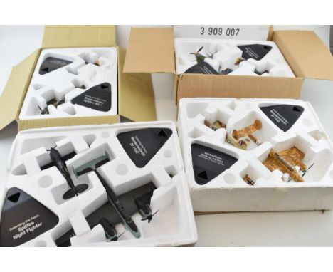 Atlas Edition (4) Boxed Die Cast Model WW2 Aircraft Kittyhawk Messersmitt Typhoon Stuka Spitfire