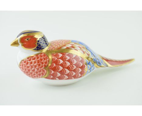 Royal Crown Derby paperweight, Pheasant, porcelain stopper with red Royal Crown Derby stamp, first quality. In good condition