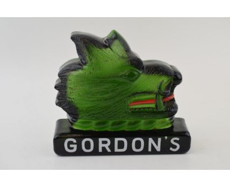 Gordon's' Gin glass advertising point of sale shelf sign. Height 15cm. In good original condition. No obvious signs of damage