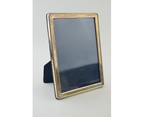 Silver photo frame, rectangular, easel back, Sheffield 1995, 20.5cm tall.  
