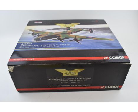 Corgi The Aviation Archive Halifax 1944 AA37202 Boxed Die Cast Model Aeroplane Excellent condition box 38 cm by 42 cm