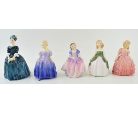 Royal Doulton Figures 'Penny' H.N. 2238, 'Cherrie' H.N. 2341, 'Marie' H.N. 1370, 'Dinky Do' RdNo 600375 and 'Rose' H.N. 1368.