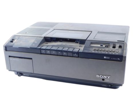 A Sony Betamax video recorder, model number SL-8080UB.