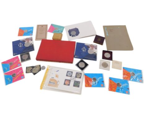 A collection of commemorative coins, etc., to include Olympics fifty pences, some crowns, Elizabeth II Diamond Jubilee, small