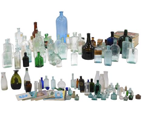 Miscellaneous mineral, medicine, and other bottles. (2 boxes)