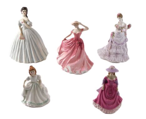 Three Royal Doulton porcelain figures, modelled as Ellen Lady of the Year 1997, Summer Breeze HN4587, and another, together w