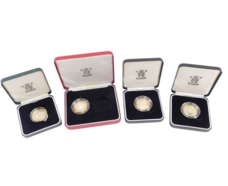 A United Kingdom silver proof Piedfort two pound World Cup 1999 coin, a 1998 silver Piedfort two pound coin, a 1999 silver pr