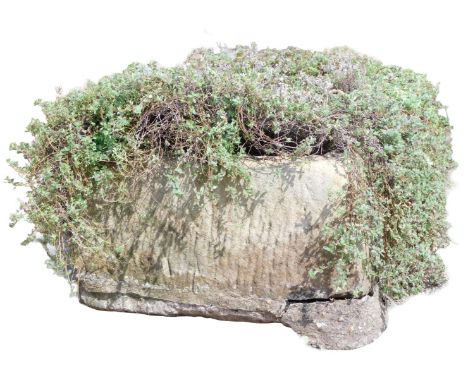 A rectangular sandstone trough or planter, (AF) 22cm high, 50cm wide, 33cm deep.