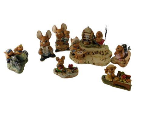 Eight Pendelfin figures, comprising Winner, Model of the Year 1996, Father Rabbit, Mother and Baby, Event Piece for 1997, Cra
