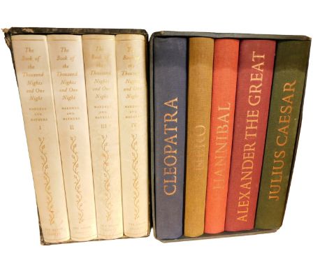 Folio Society. comprising Rulers of The Ancient World, five volumes, together with Mardrus and Mathers, The Book of The Thous