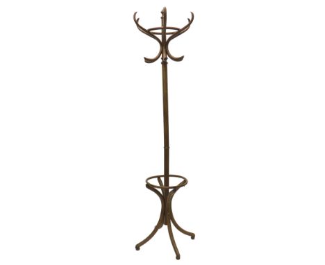 A bentwood coat stand, 200cm high.
