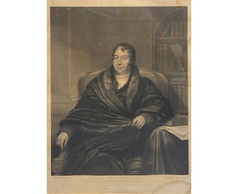 A 19th century line engraving, portrait of Edward Jenner by William Skelton after the original by William Armfield Hobday in 