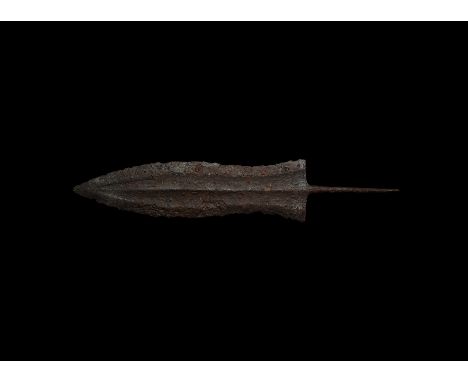 Mid 3rd century AD. An iron short dagger or pugio of 'Kunzing Type', with double-edged blade, the blade characteristically le