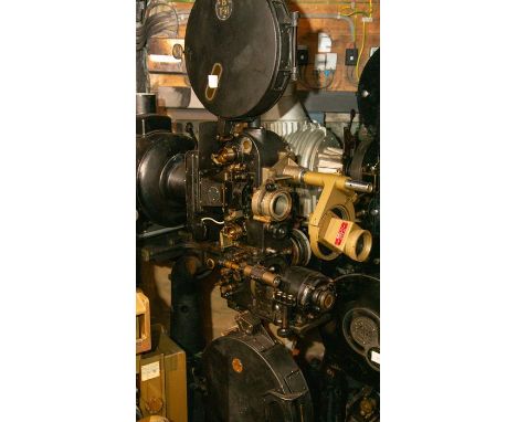 A BTH 35mm movie projector mechanism and stand. Magnetic coupled sound head, BTH arc type BPlease note: This Lot can only be 