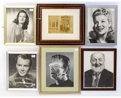 Collection of nine framed photographs to include two images of a young Margaret Thatcher with Bing Crosby and Bob Hope; two p