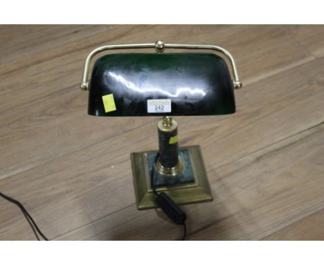 Desk lamp with green glass shade 