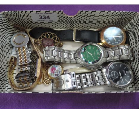 Four assorted wrist watches, miniature pen knife etc