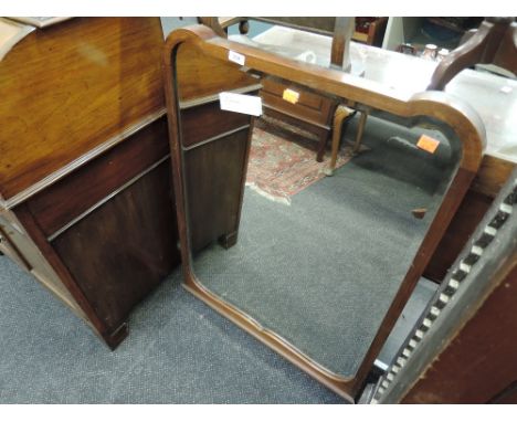 An Edwardian mahogany frame hall mirror (ex dressing table)