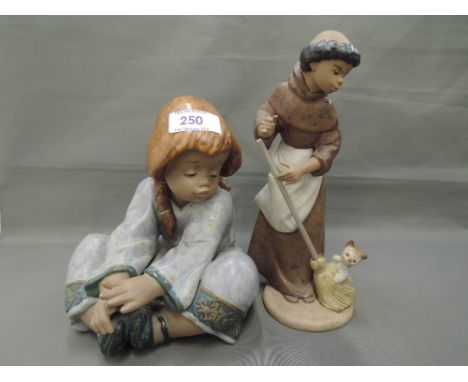 Two Lladro figures, Lazy Days 2210 & Afternoon Chores 2203 (af)