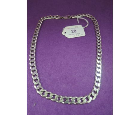 A gents white metal heavy curb chain stamped 925,  approx 20'