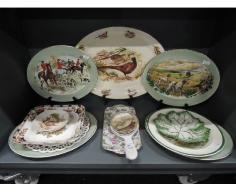 A selection of vintage ceramics including chargers display plates etc
