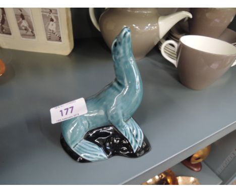 A ceramic figure of a sea lion by Poole pottery