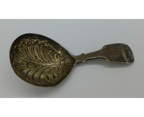 A Georgian silver caddy spoon
