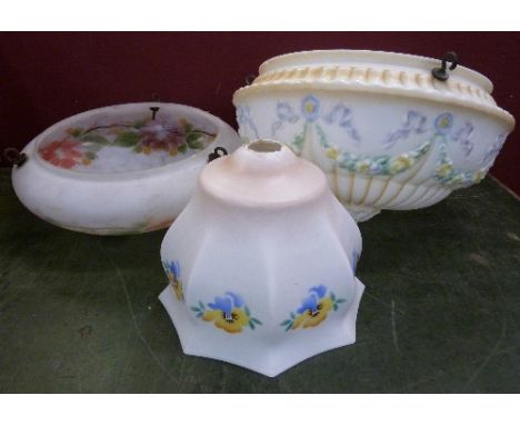Three glass light shades