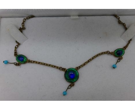 An Art Nouveau style necklace, boxed