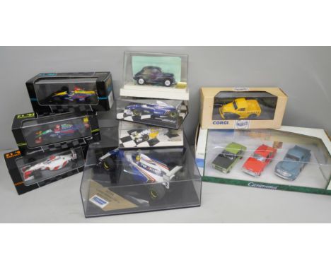 A collection of die-cast Formula 1 and sports cars, comprises Mini Champs, Onyx, Cararama, Corgi