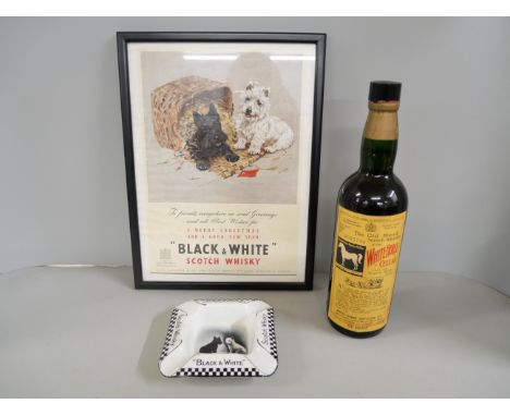 One bottle, The White Horse Cellar The Old Blend Scotch Whisky, bottled 1959, No.465749, a Shelley Black and White Whisky ash