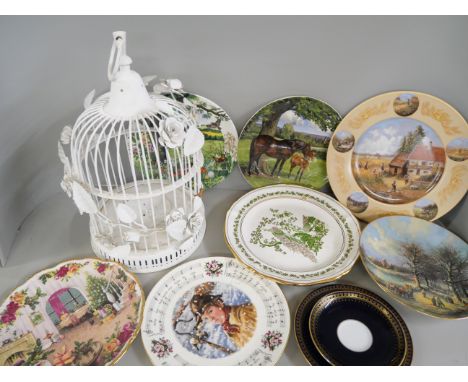 A set of French style cutlery, fruit bowl, candle holder in the shape of a birdcage, a Royal Worcester candle, a selection of
