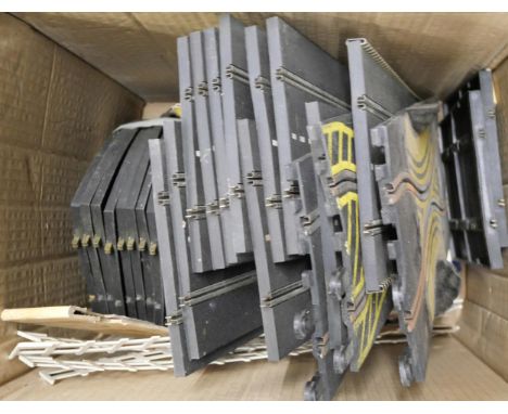 A Scalextric set with two cars and track, transformer, etc., together with another box of 1960s Scalextric including track, t