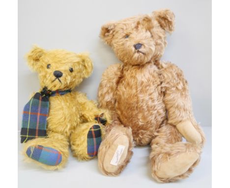 A Deans Rag Book Bear and Border Bruins Bear 
