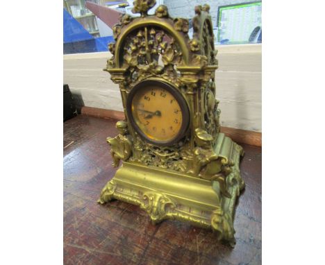 An early 20th century, brass cased mantle clock