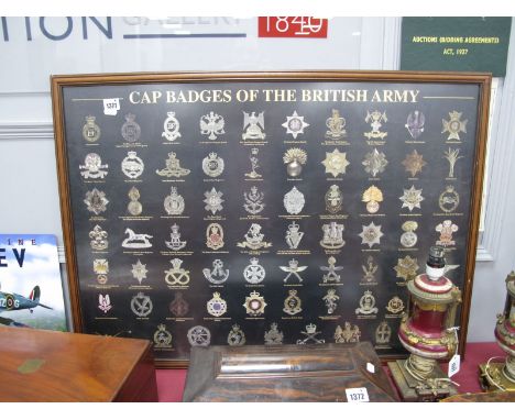 Poster - Cap Badges of The British Army, framed.