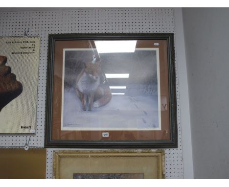 Jonathan Shaw, Fox at Wintertime, limited edition colour print of 250, 41 x 49.5cm.