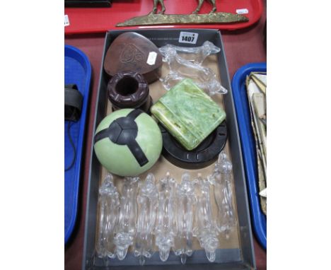 Bakelite Butlins Ashtray, supplied by ADB London, 10.5cm diameter, Prettywell non-spill example, Yardley triform box, globula