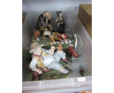 Capodimonte Figures, including:- Tasca, Volta, B. Merli (all with chips). (6)